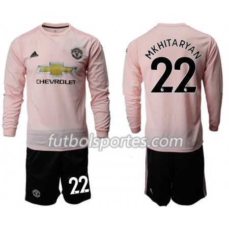 Camisetas Manchester United MKHITARYAN 22 Niños Segunda Equipacion 2018/2019 Manga Larga